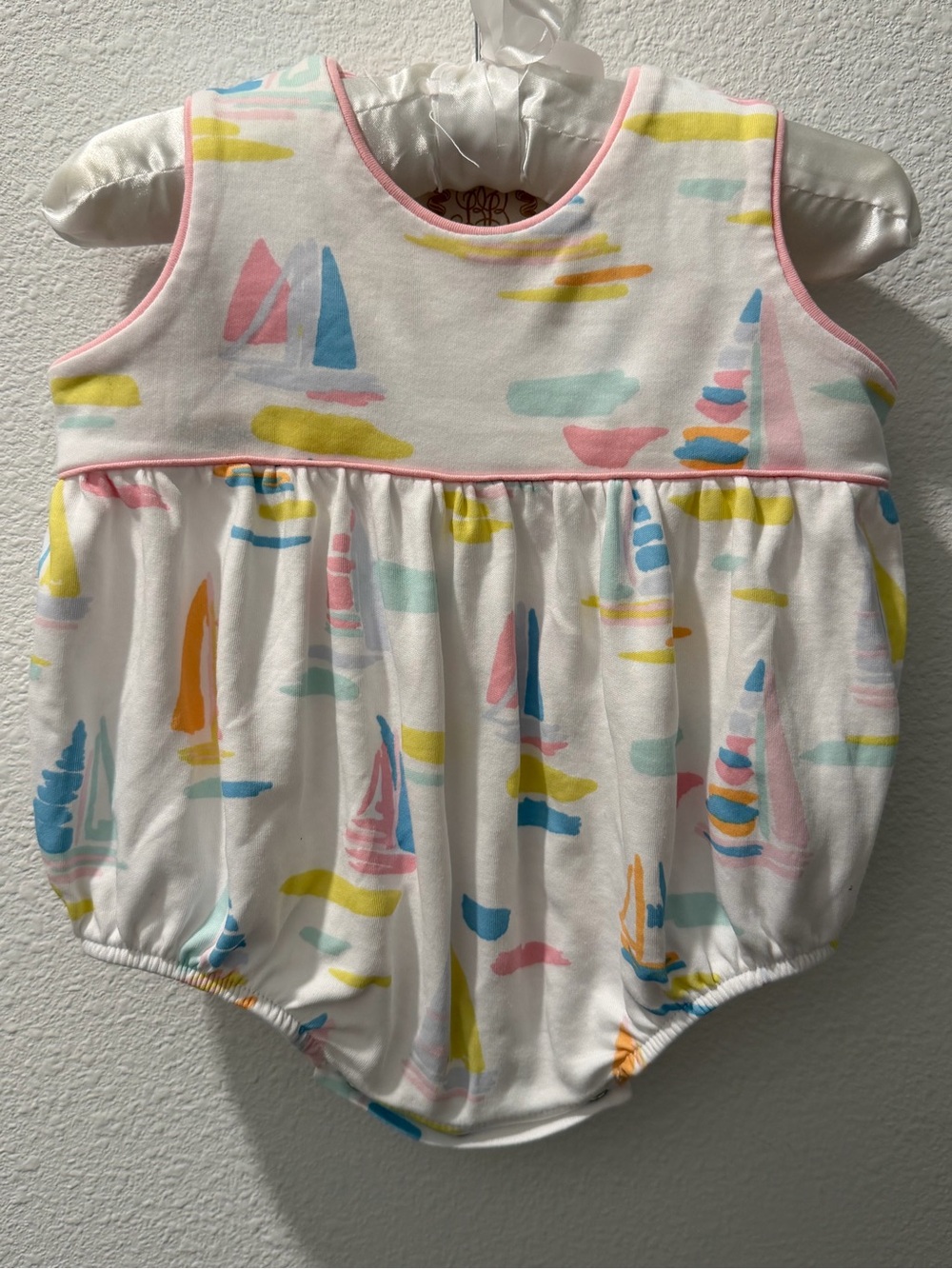 TBBC White Sailboat Print One-Piece Romper